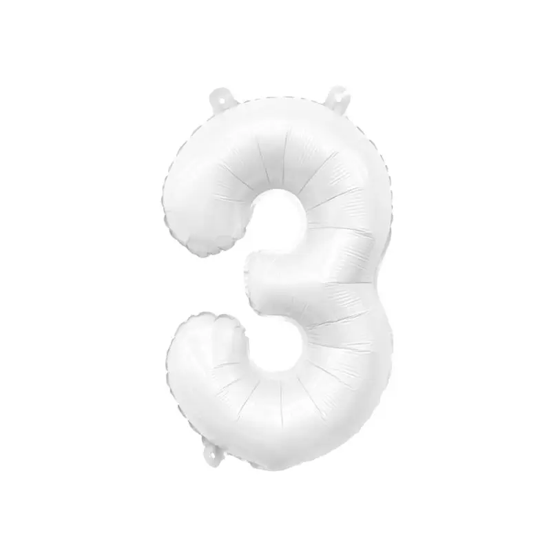 White Mylar Number Balloons (32 Inches): 3