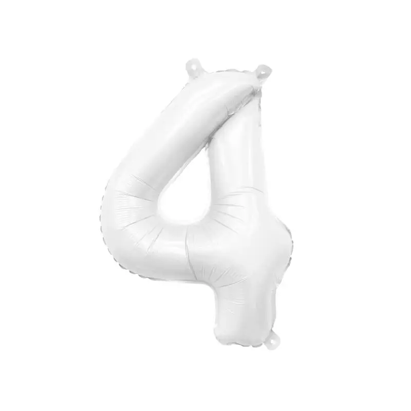 White Mylar Number Balloons (32 Inches): 4