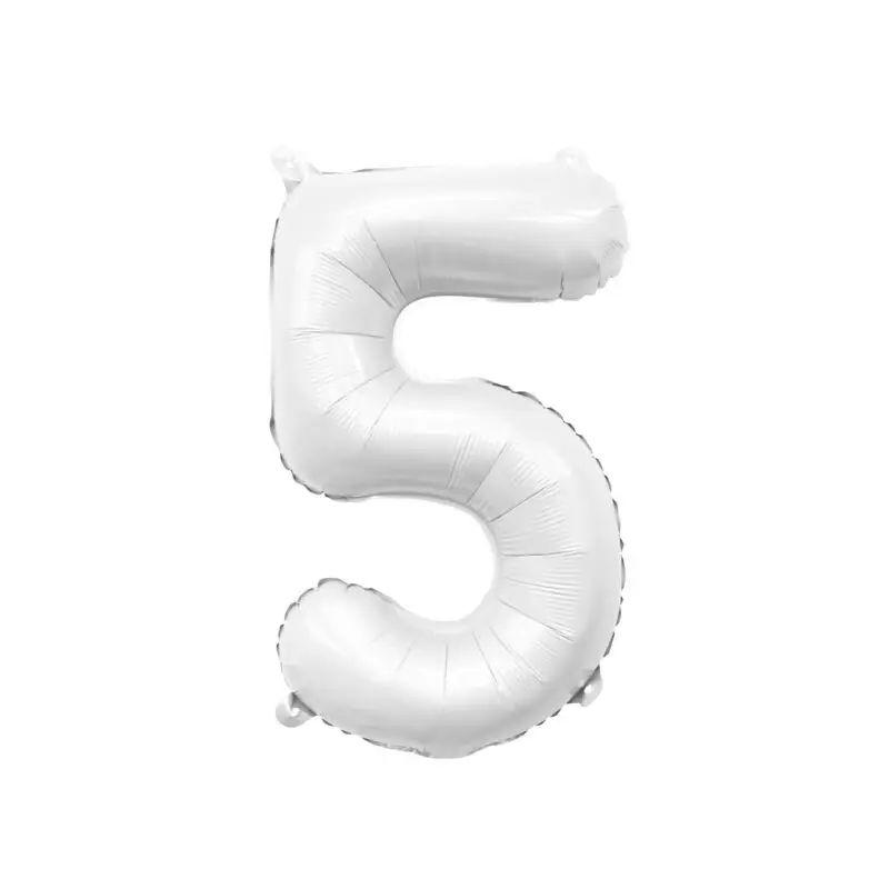 White Mylar Number Balloons (32 Inches): 5