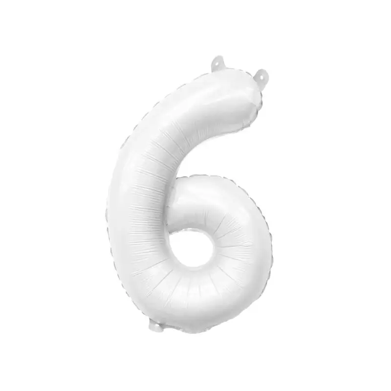 White Mylar Number Balloons (32 Inches): 6
