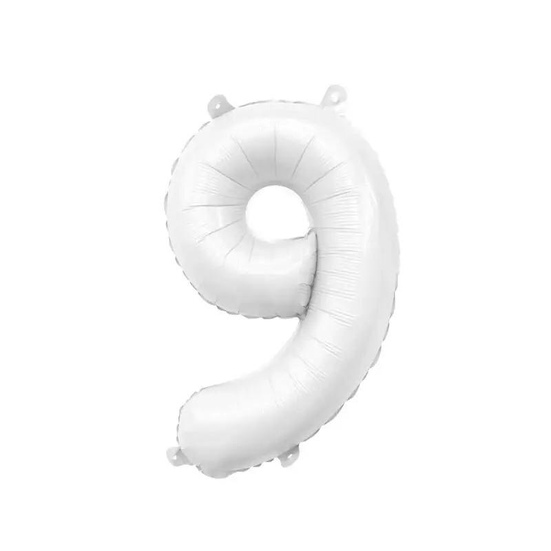White Mylar Number Balloons (32 Inches): 9