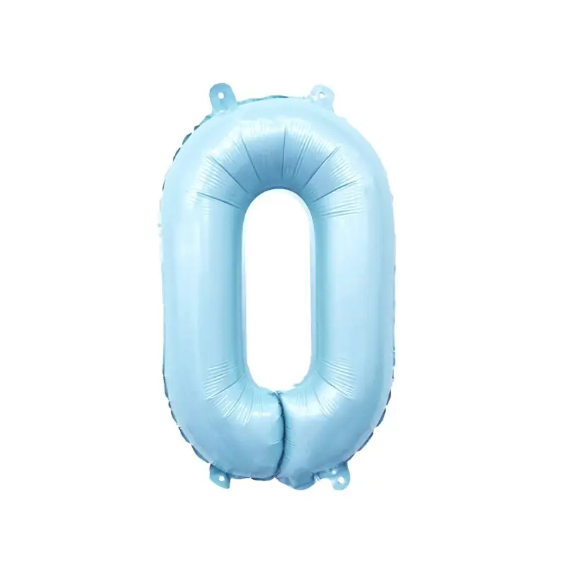 Pastel Blue Mylar Number Balloons (32 Inches): 0