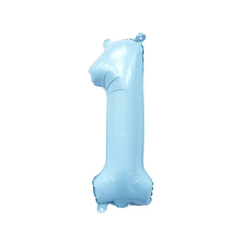 Pastel Blue Mylar Number Balloons (32 Inches): 1