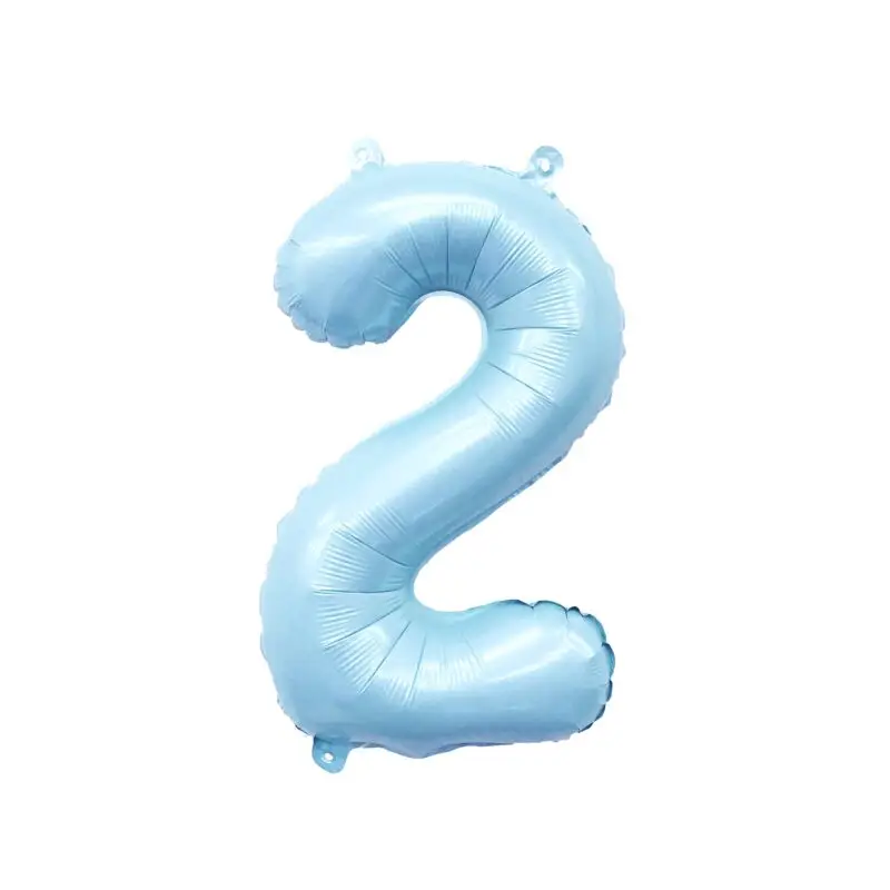 Pastel Blue Mylar Number Balloons (32 Inches): 2