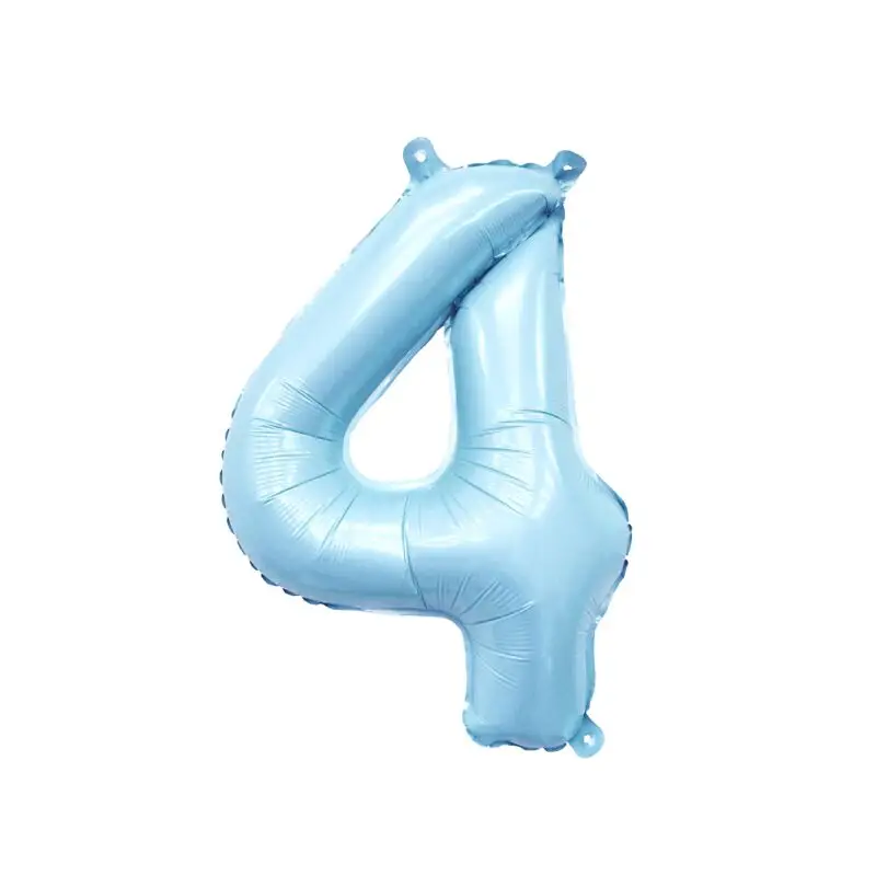 Pastel Blue Mylar Number Balloons (32 Inches): 4