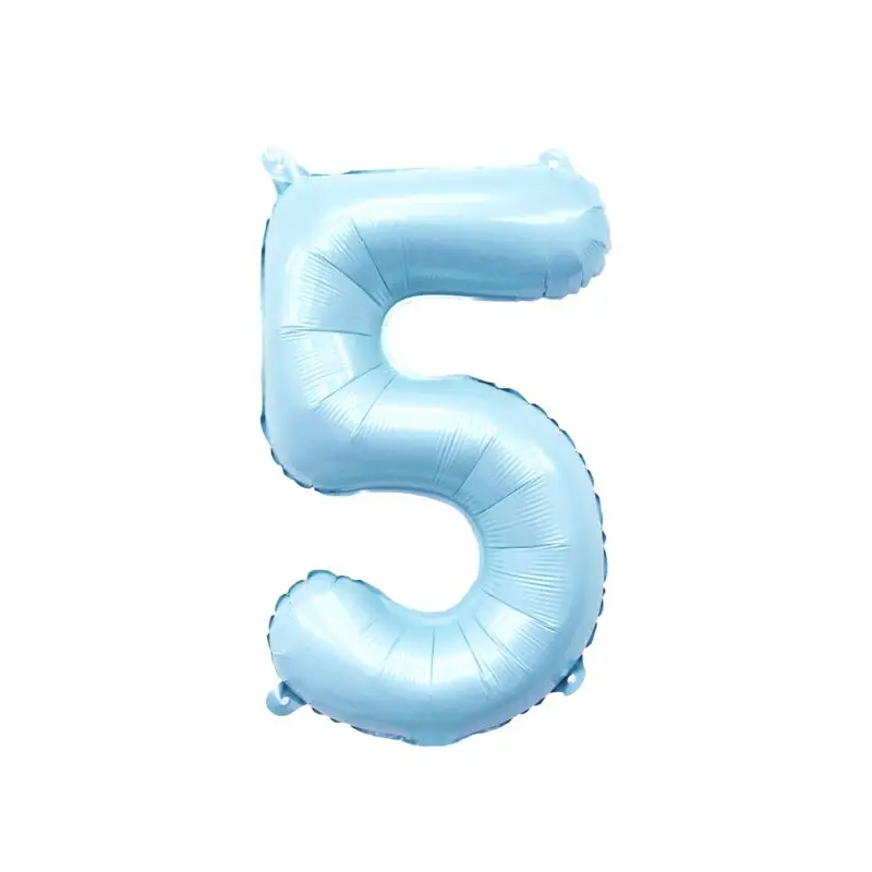 Pastel Blue Mylar Number Balloons (32 Inches): 5