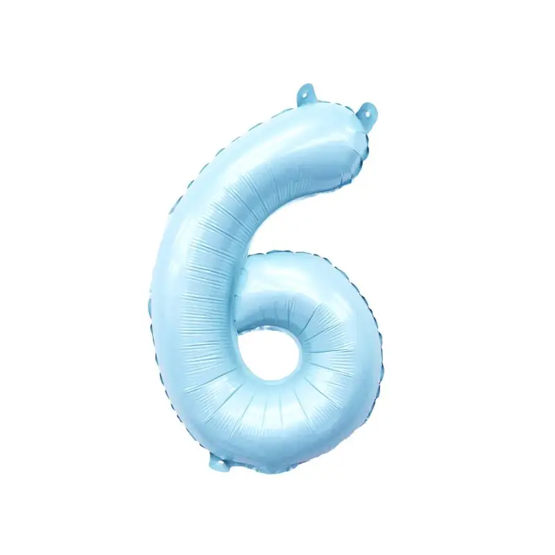 Pastel Blue Mylar Number Balloons (32 Inches): 6