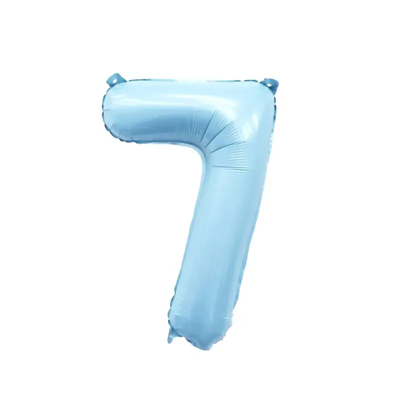 Pastel Blue Mylar Number Balloons (32 Inches): 7