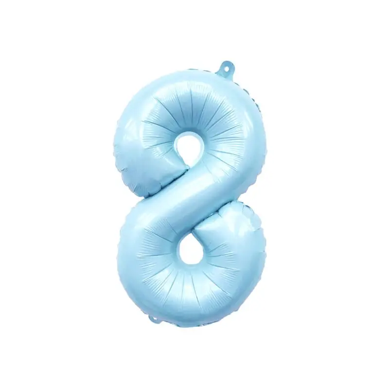 Pastel Blue Mylar Number Balloons (32 Inches): 8