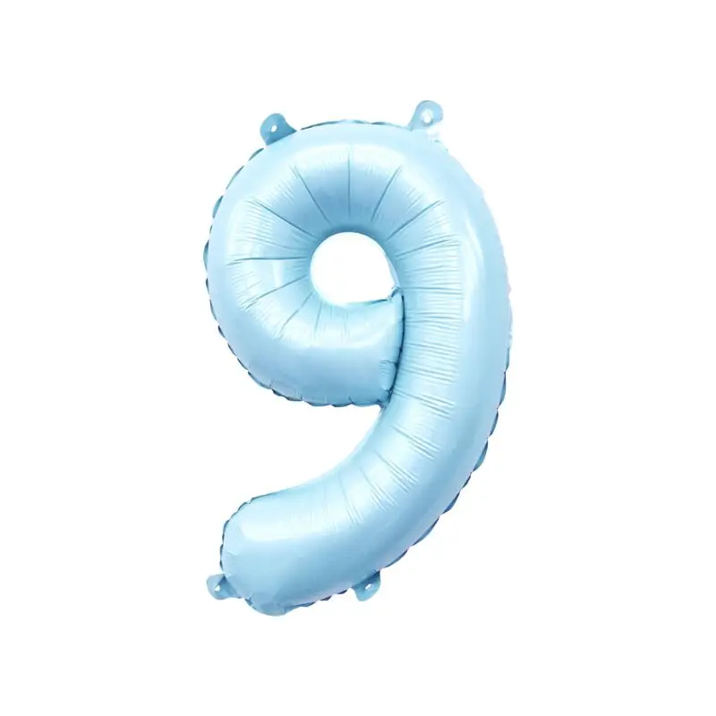 Pastel Blue Mylar Number Balloons (32 Inches): 9