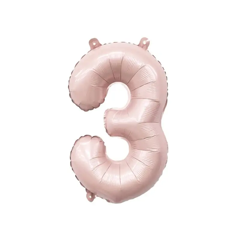 Barely Blush Mylar Number Balloons (32 Inches): 3