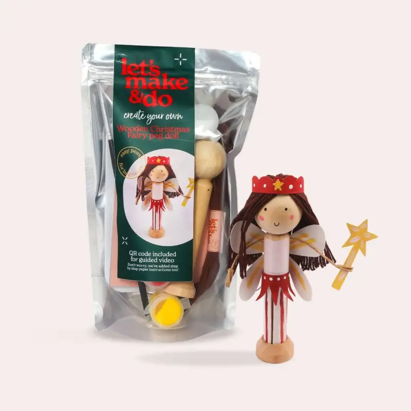 Create Your Own Christmas Fairy Wooden Peg Doll Kit