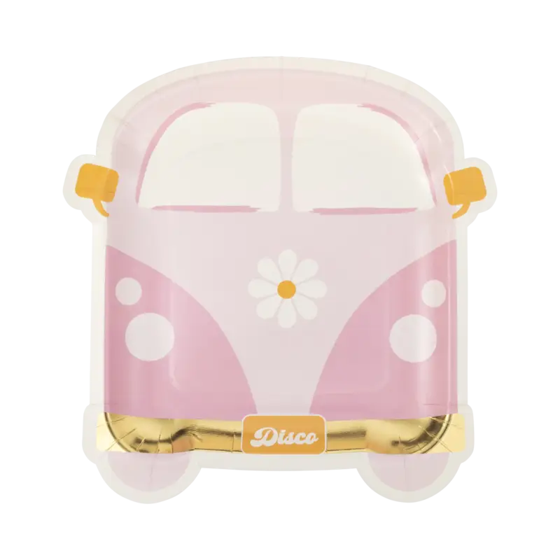 PLGOG42 - Disco Daisy Van Shaped Paper Plate